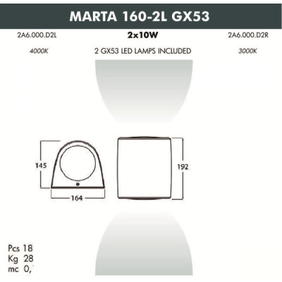 Архитектурная подсветка Marta 2A6.000.000.AXD2L