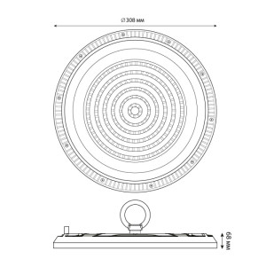 Промышленный купольный светильник  ULY-U37D-200W/6500K IP65 GREY